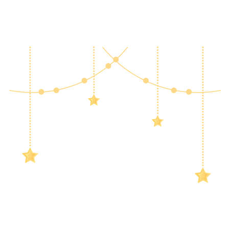 hanging stars ornament decoration isolatedのイラスト素材