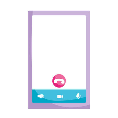 smartphone calling screen isolated iconのイラスト素材