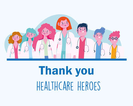thanks you healthcare heroes cartoonのイラスト素材