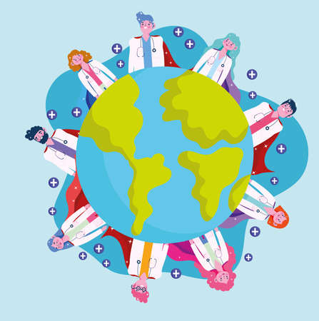 superhero doctors world with cloakのイラスト素材