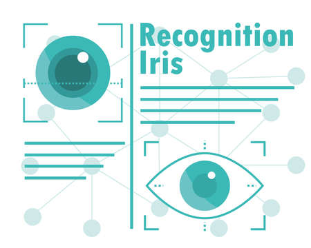 biometric identity recognition iris bannerのイラスト素材