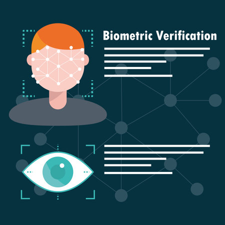 biometric verification facial and eyeのイラスト素材