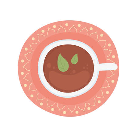 tea beverage cup with mintのイラスト素材