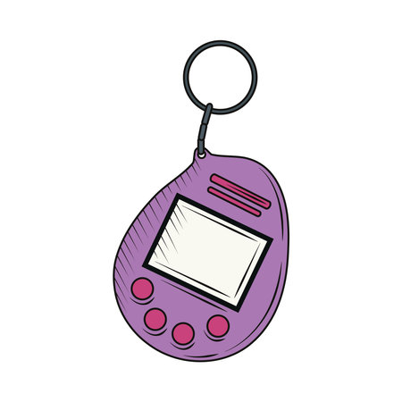 retro electronic toy tamagochi isolatedのイラスト素材