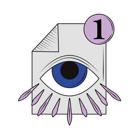 retro futuristic document file isolatedのイラスト素材