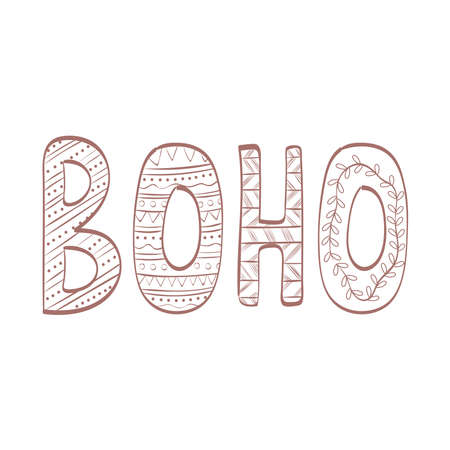 boho lettering retro retro isolatedのイラスト素材