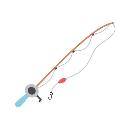 fishing rod equipment isolated iconのイラスト素材