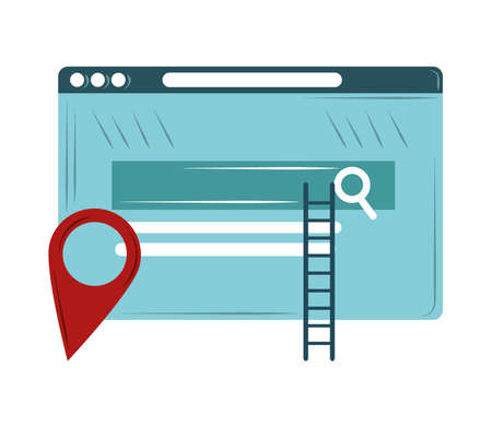 seo location pointer isolated styleのイラスト素材