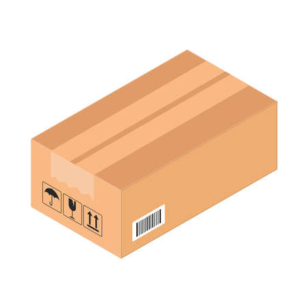 delivery parcel packaging isolated iconのイラスト素材