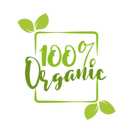 organic fresh healthy nautral labelのイラスト素材