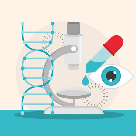 science chemical laboratory microscope researchのイラスト素材