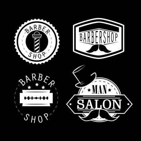 barber shop vintage banner setのイラスト素材