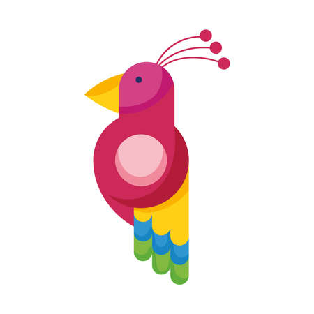 tropical bird cartoon isolated iconのイラスト素材