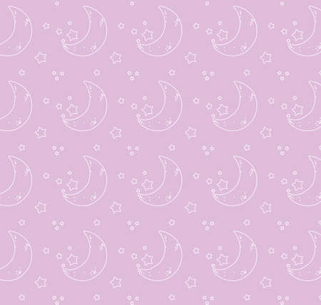 moon stars white pattern layoutのイラスト素材