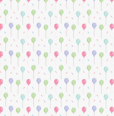 balloons confetti decoration pattern layoutのイラスト素材
