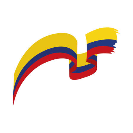 Colombia flag waveのイラスト素材