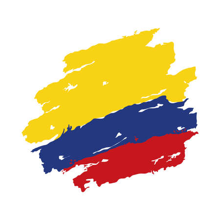 Colombia flag strokeのイラスト素材
