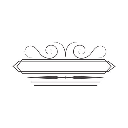 vintage swirl divider illustrationのイラスト素材