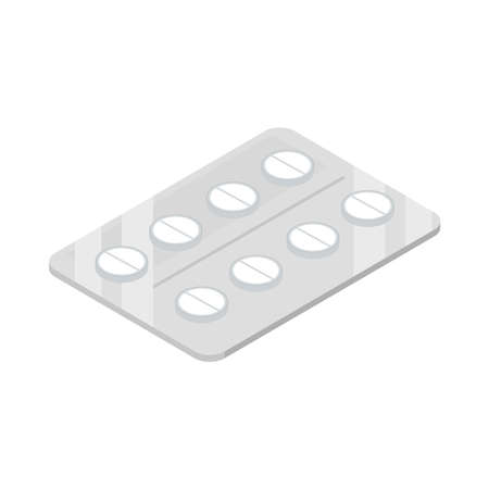 medical packing pills isometricのイラスト素材