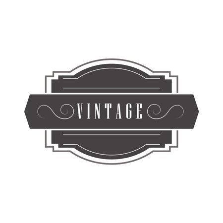 vintage label frame illustrationのイラスト素材