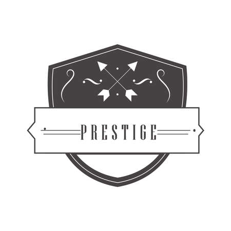 vintage prestige shield illustrationのイラスト素材