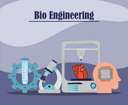 bioengineering medicine innovation illustrationのイラスト素材