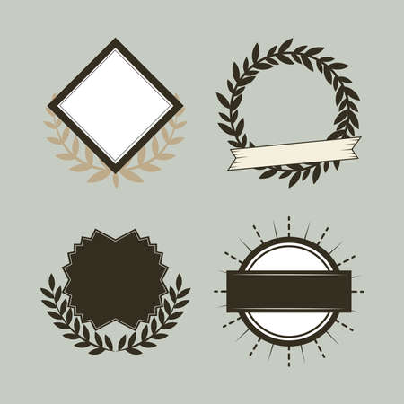 collection labels template illustrationのイラスト素材
