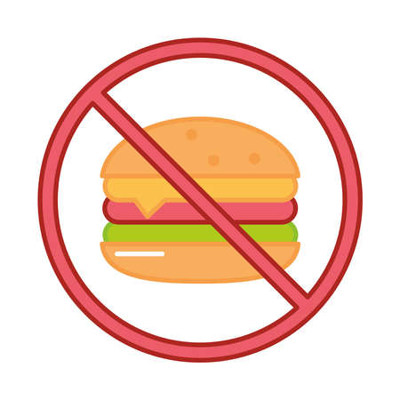 fast food prohibited illustrationのイラスト素材