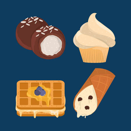 dessert sweet cartoonのイラスト素材
