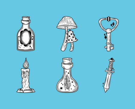 magical sketch setのイラスト素材