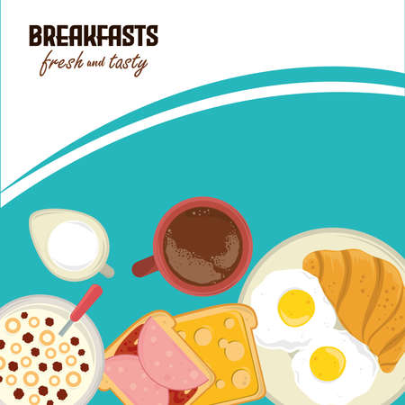 breakfast fresh and tastyのイラスト素材