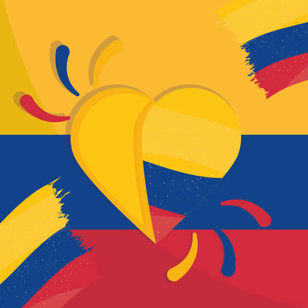 heart flag colombiaのイラスト素材