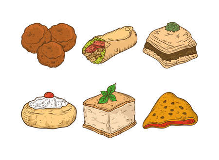 arabic food icon setのイラスト素材