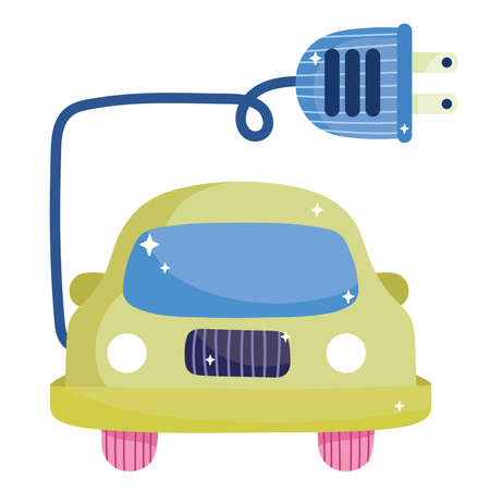 green energy car illustrationのイラスト素材