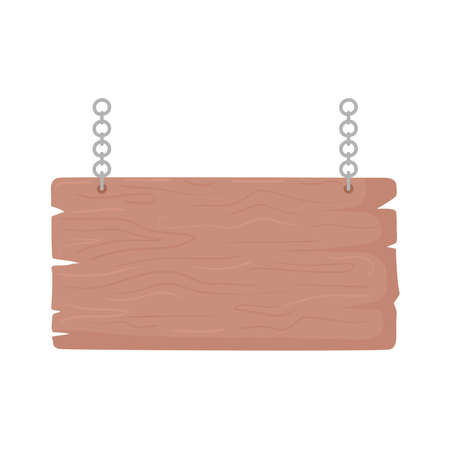 hanging wood boardのイラスト素材