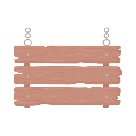 banner made of woodのイラスト素材