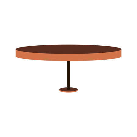round wood tableのイラスト素材