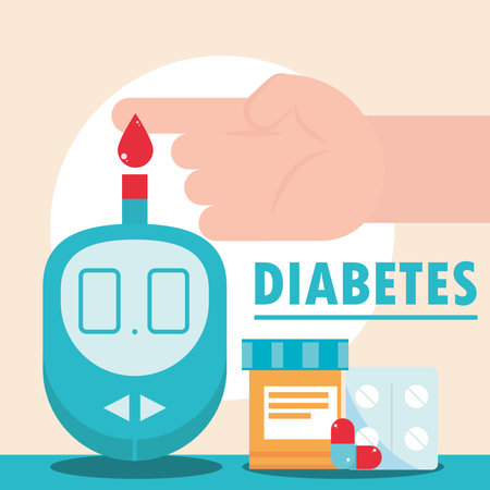 diabetes glucometer medicineのイラスト素材