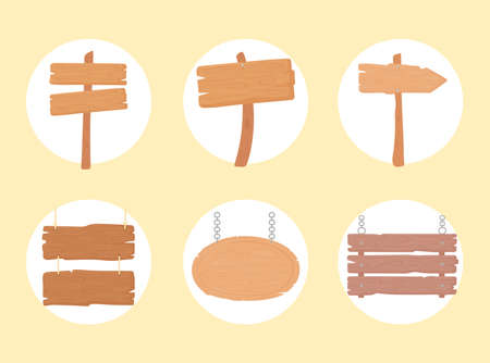 wood empty signboardsのイラスト素材
