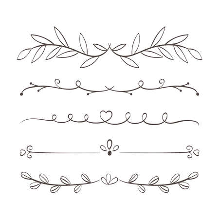 dividers floral styleのイラスト素材