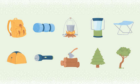 camping icon setのイラスト素材