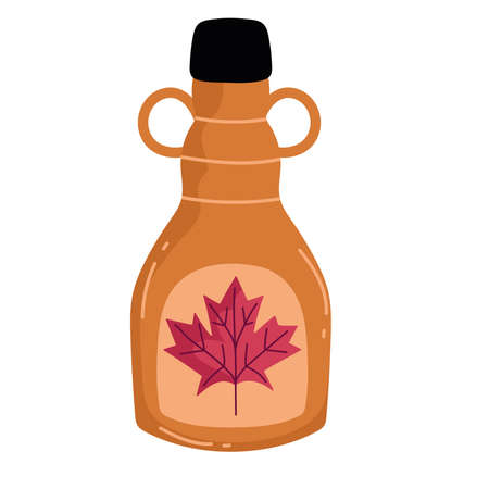 syrup bottle maple illustrationのイラスト素材