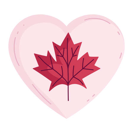 leaf maple heart illustrationのイラスト素材