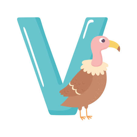 vulture animal alphabetのイラスト素材