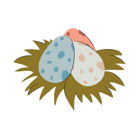 nest dinosaur eggsのイラスト素材