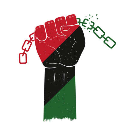 juneteenth hand chainのイラスト素材