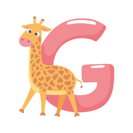 giraffe animal alphabetのイラスト素材