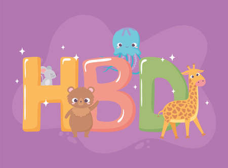 animals english alphabetのイラスト素材