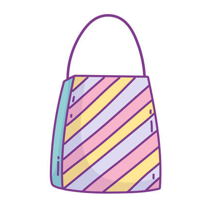 striped shopping bagのイラスト素材