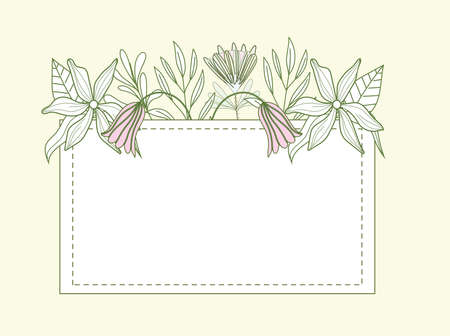 frame arranged flowersのイラスト素材